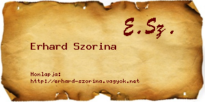 Erhard Szorina névjegykártya